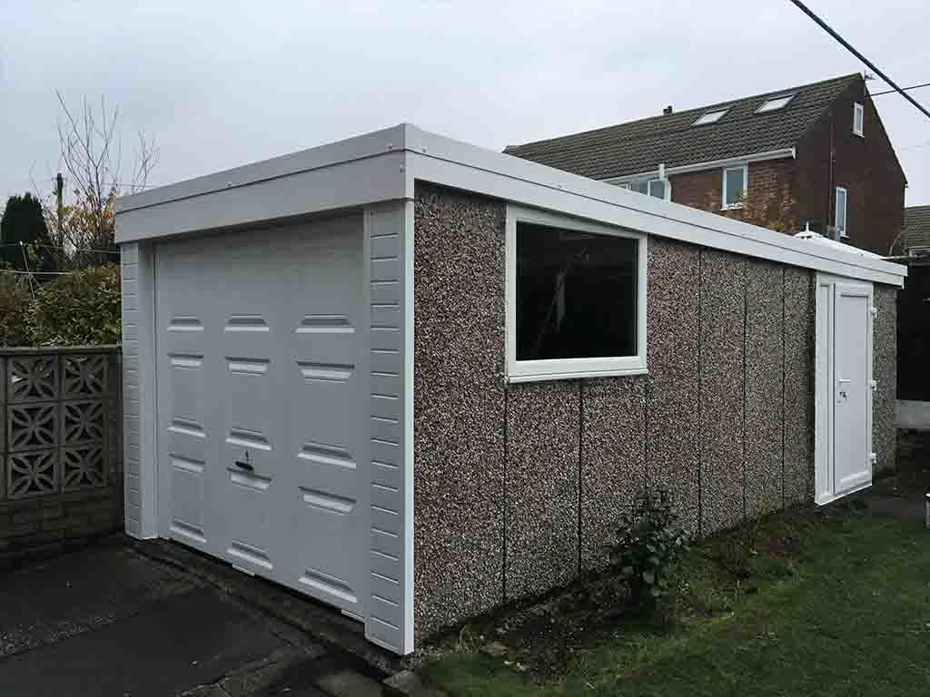 Mono Pitch Garage Roof in White