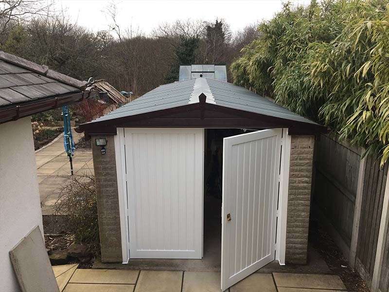 Side Hinged Garage Door in White