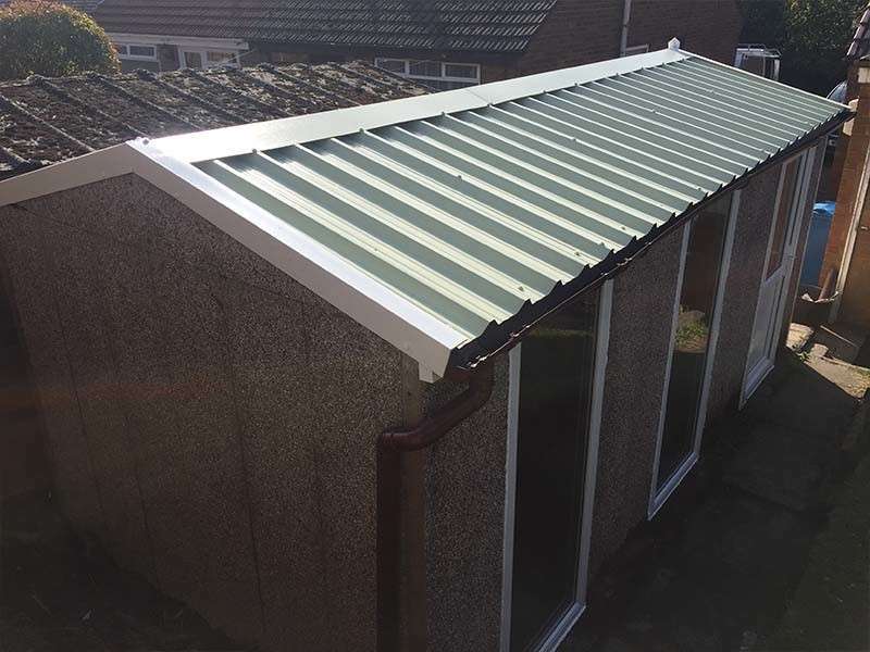 Apex Garage Roof Two Windows Garage Conversion with Full Length Windows