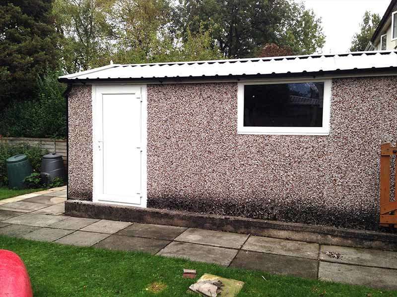 Pebble Dash Garage Wall | Danmarque Garages