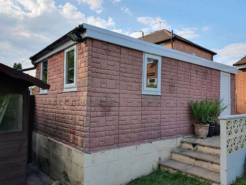 Raised Garage with New Roof Refurbishment of a raised garage