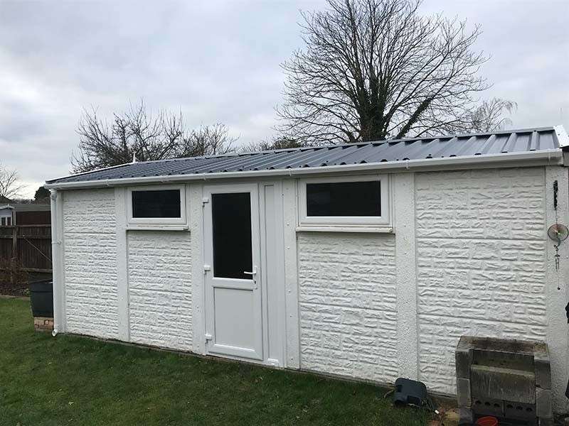 White Concrete Garage Refurbishment | Danmarque Garages