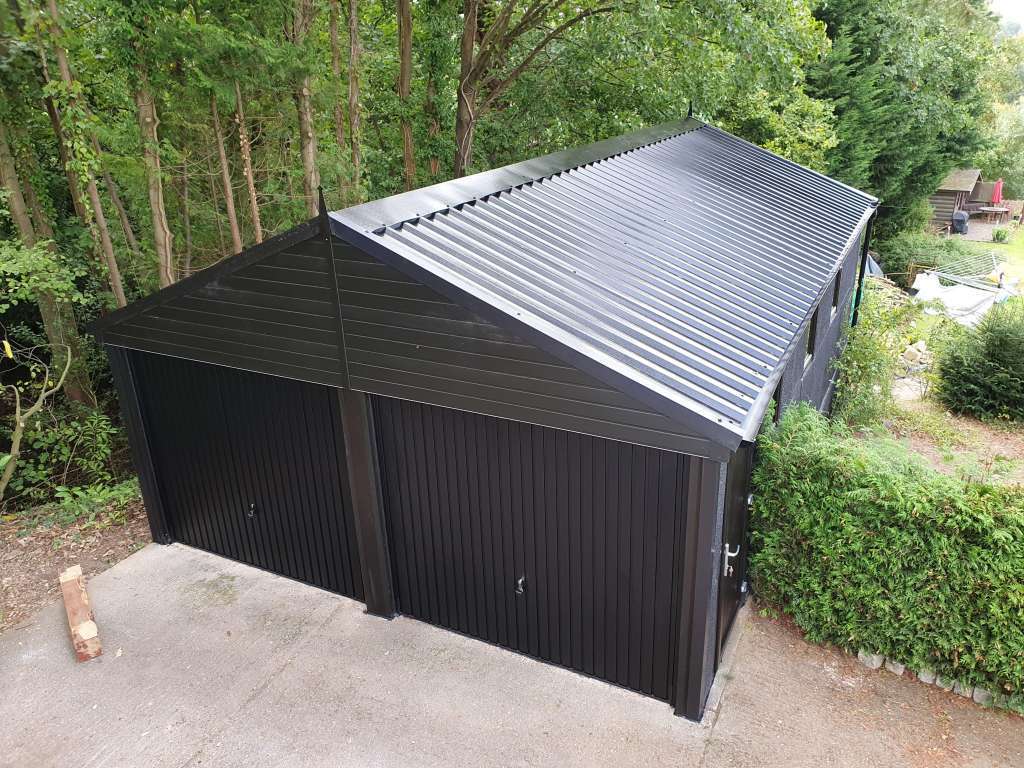 Garage Roof Types Black Plastisol coating | Danmarque Garages