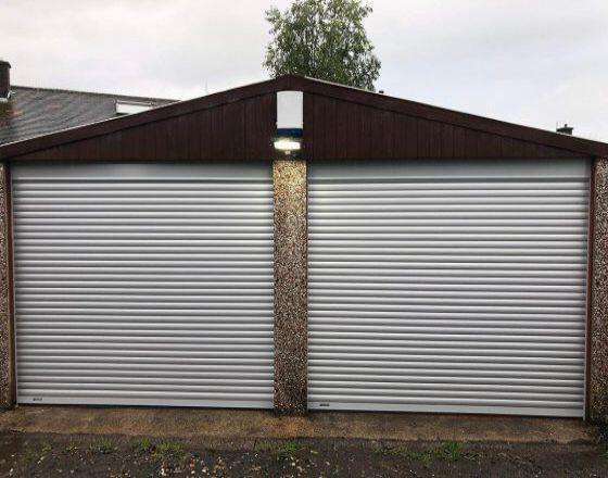 Grey Double Compact Roller SWS Light Grey Roller Garage Door