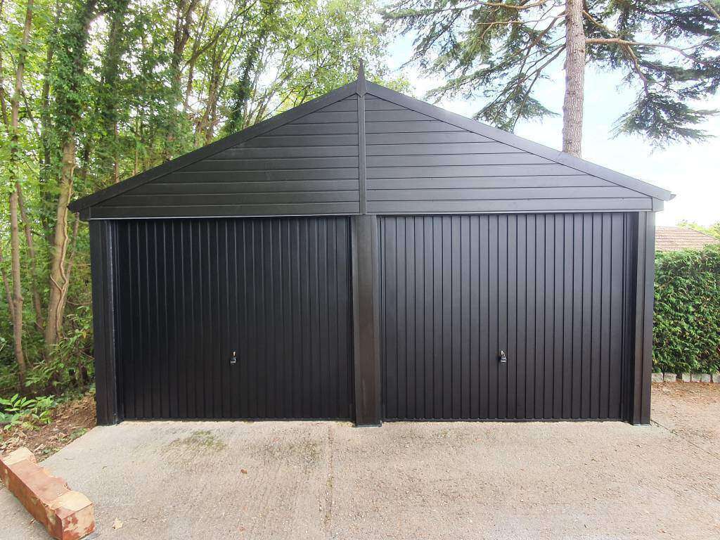 Double Garage Door Supply in Black