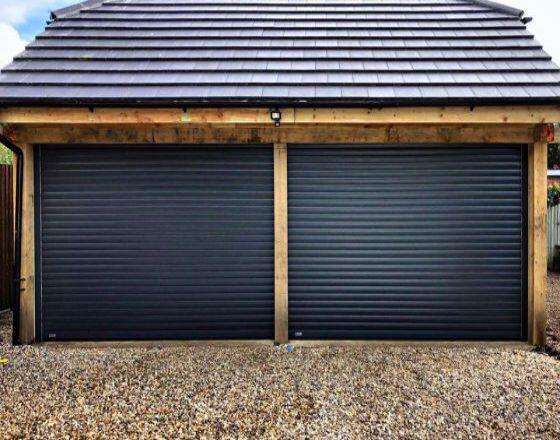 Navy Blue Compact Roller Garage oor | Danmarque Garages