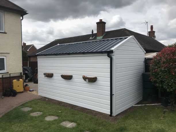 White Garage Cladding New Roof New Garage Roof and White uPVC Cladding Wrap