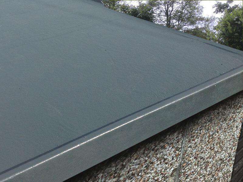 Green GRP Garage Roof GRP Garage Roof