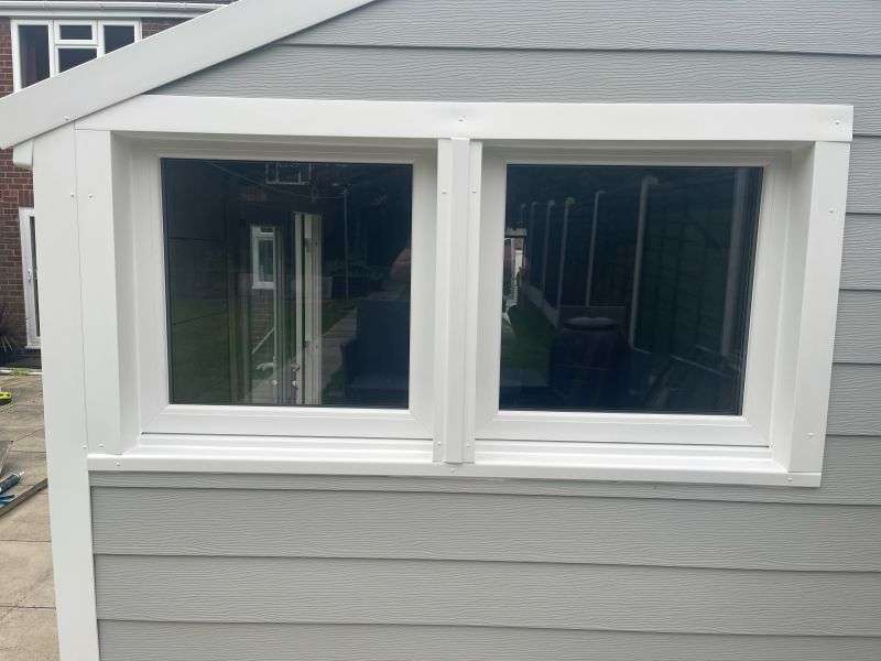 Garage Windows in White Garage Window Installation in White