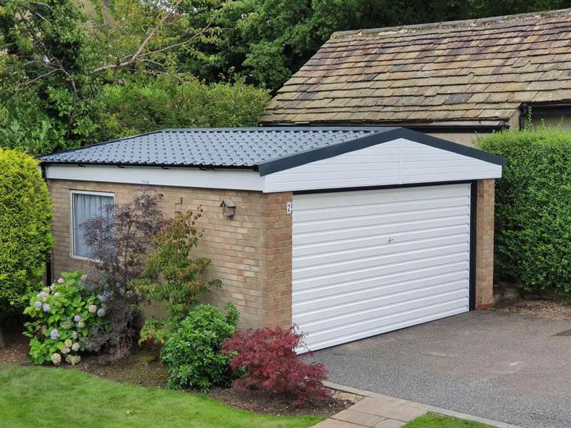 Brick Garage Refurbishment Refurbished Brick Garage with Tile Effect Garage Roof