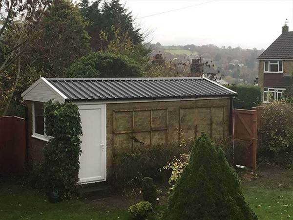 Garage Refurb with Black Roof Refurb of Single Garage with New Black Roof