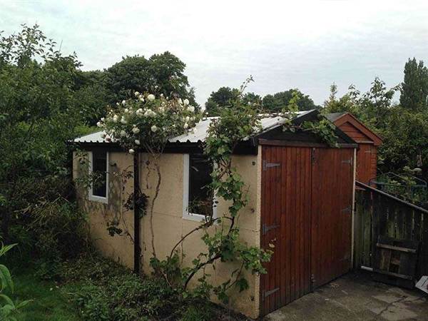 Small Garden Garage Refurbishment Garden Garage with New Roof and Windows
