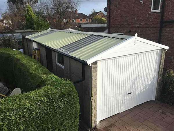 GarageRoofReplacementwithTransparentPanels Garage Roof Replacement with Translucent Panels