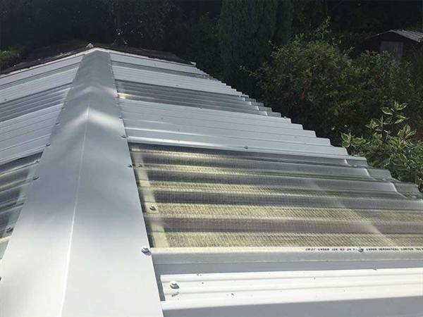 TransparentRoofPanels Apex garage roof with Transparent Roofing Panels