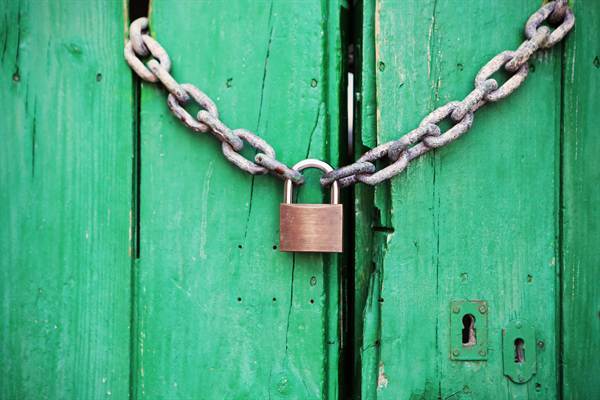 Padlock on Garage Door