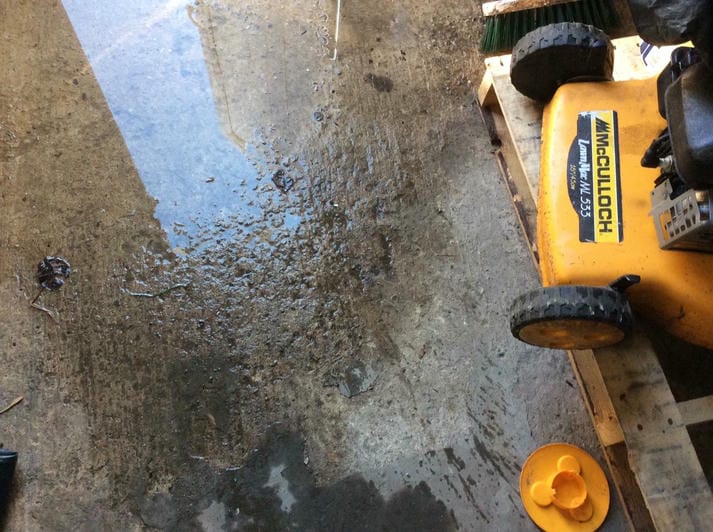 Leaking Garage Roof Water Ingress on Garage Floor